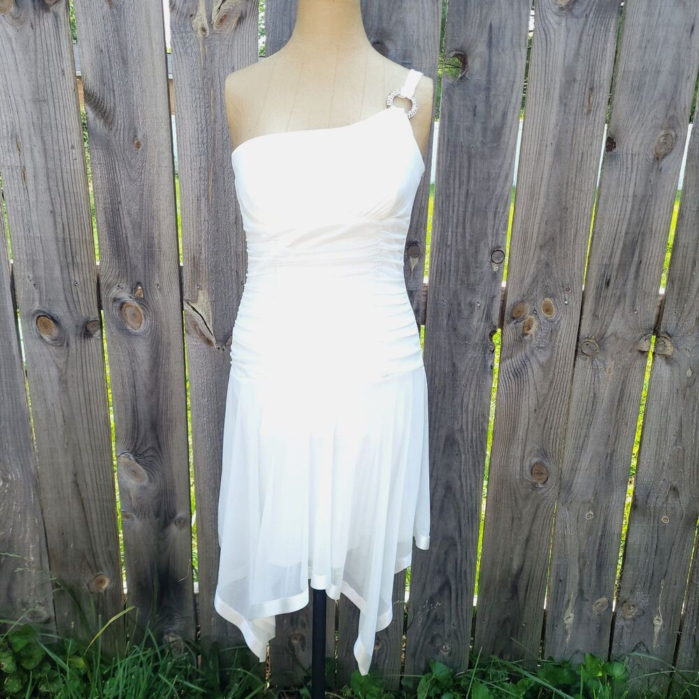 Y2K Handkerchief‎ Drop Waist Dress Deb M Bling Fairy Angel Core grad cocktail